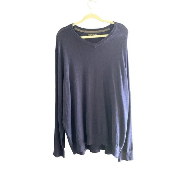Club Room Men's Navy Blue merino wool Pullover Sweater Size XXL - Picture 1 of 5